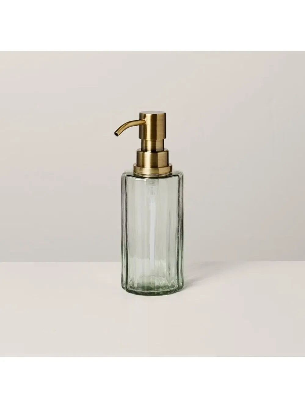 Fluted Glass Bathroom Soap Pump Light Green - Hearth & Hand™ with Magnolia